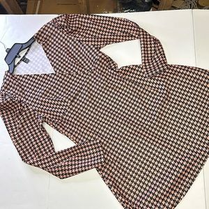 SHEIN peachy orange and black houndstooth dress size XL (US size 12)